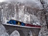 The Rhtische Bahn Ge 4/4<sup>III</sup> 653 seen between Muot and Preda on the Albula-IV viadukt