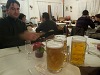 Beers in litres at the Pizzeria near our room