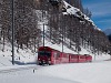 The Rhtische Bahn BDt 1755 seen between Madulain and La Punt-Chamues-ch