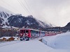 The Rhtische Bahn ABe 4/4<sup>III</sup> 55 s 51 seen between Pontresina and St. Moritz