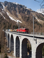 The RhB Ge 6/6<sup>II</sup> 706 on the Albula-III viadukt