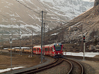 An RhB Allegra is seen at Bernina Lagalb station