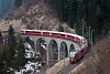 The Rhtische Bahn (RhB) ABe 8/12 3508 seen between Alvaneu and Filisur on the Schmittentobel-Viaduct