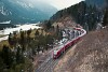 The Rhtische Bahn ABe 8/12 3515 seen between Alvaneu and Filisur on the Schmittentobel-Viadukt