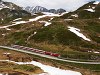 The Matterhorn-Gotthardbahn Dhe 4/4<sup>I</sup> 53 seen between Tschamut-Selva and Oberalppasshhe-Calmot