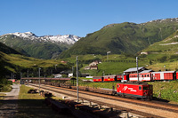 A Matterhorn-Gotthardbahn Ge 4/4<sup>III</sup> 81 Realp állomáson