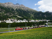 A Rhätische Bahn (RhB) Ge 6/6<sup>II</sup> 701 Pontresina/Puntraschigna és Punt Muragl között