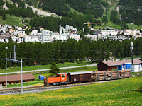 A Rhätische Bahn (RhB) Tm 2/2 113 Pontresina/Puntraschigna állomáson
