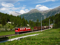 The Rhtische Bahn (RhB) Ge 6/6<sup>II</sup> 701 seen between Bever and Spinas