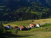 The Rhine is flowing down there in the gorge, about a hundred metres below the village