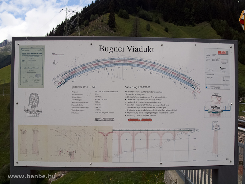 Az MGB Bugnei-viadukt feljtsa s egy pr adata fot