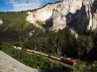 The Ge 4/4<sup>I</sup> 610 hauling a Valserzug between Valendas-Sagogn and Versam-Safien in the Rheinschlucht