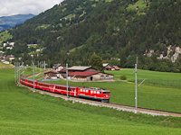 The RhB Ge 6/6<sup>II</sup> 707 <q>Scuol</q> between Ilanz and Castrisch