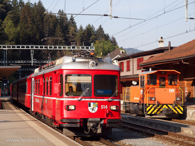 A Tm 2/2 119 s a Be 4/4 514 Reichenau-Taminsban fot