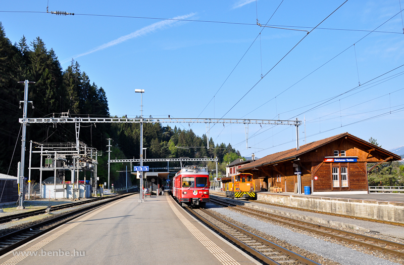 The Be 4/4 514 and Tm 2/2 119 at Reichenau-Tamins photo