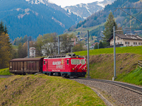 The MGB HGe 4/4<sup>II</sup> 106 <q>Glacier-Express</q> with a short rack freight train by Disentis
