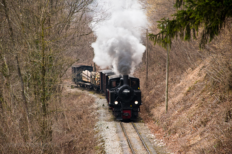 The Steyrtalbahn  steam locomotive 498.04 seen between Pergern and Neuzeug photo