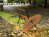 An umbrella with a bench