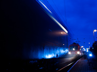 The BB 1116 011-6 at Hegyeshalom station in the blue hour