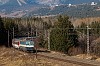 The ŽSSK 363 145-4 is hauling a fast train between Štrba and Štrba zastvka in the High Tatras