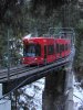 A Bombardier tram at the curved Mhlgrabenviadukt