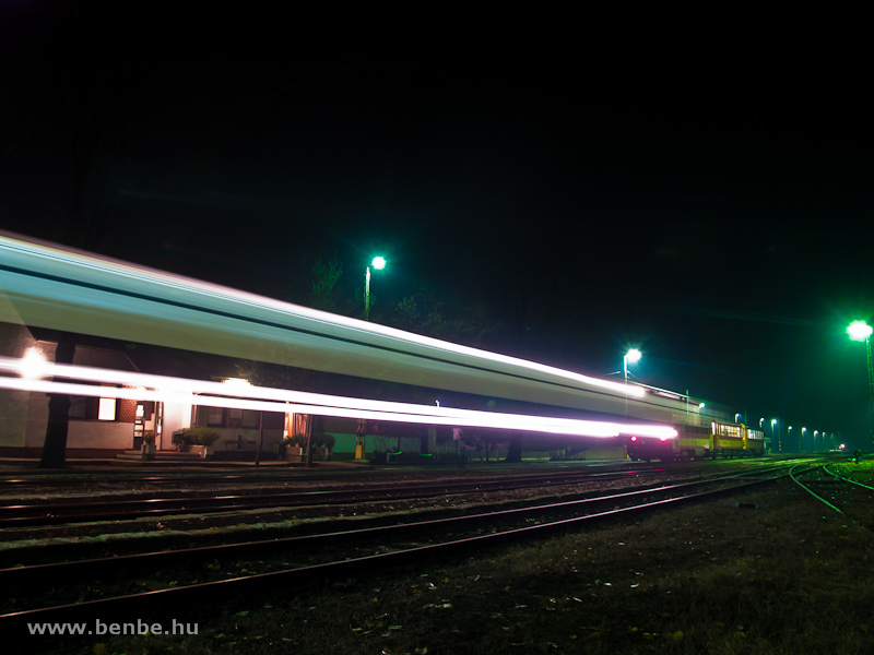 Trains passing by: Bzmot 363 at Nagykll at night photo