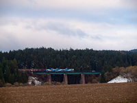 Three unidentified ŽSSKC 736s  seen hauling a freight train between Čremošn and Horn Štubňa obec