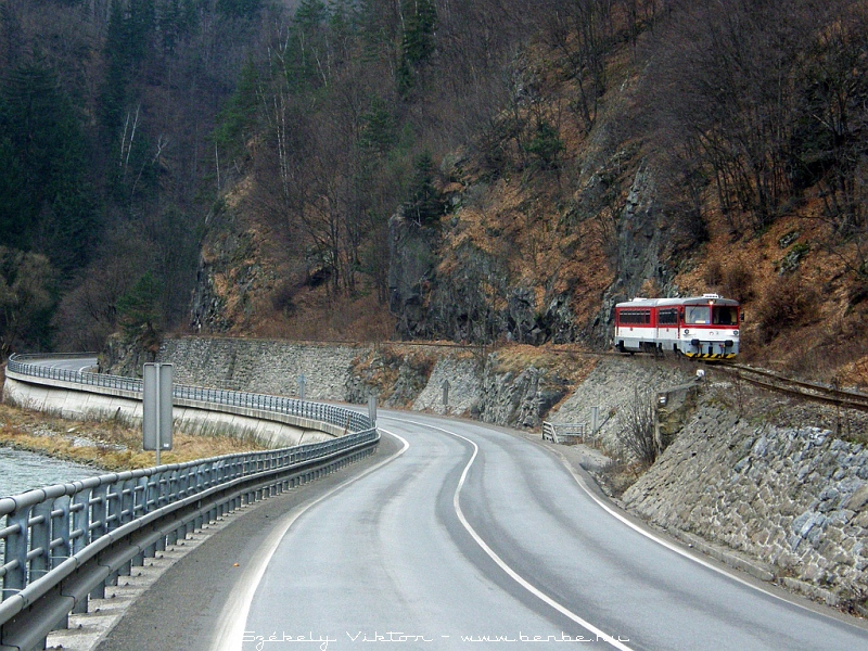 The 813 019-7 in the narrow valley of the Orava river photo