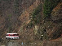 The 813 021-3 in the narrow valley of the Orava river