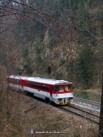 The 913 014-7 in the narrow valley of the Orava river