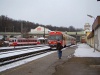 An BB 5047 and 5090 railcar meeting at St. Plten Alpenbahnhof