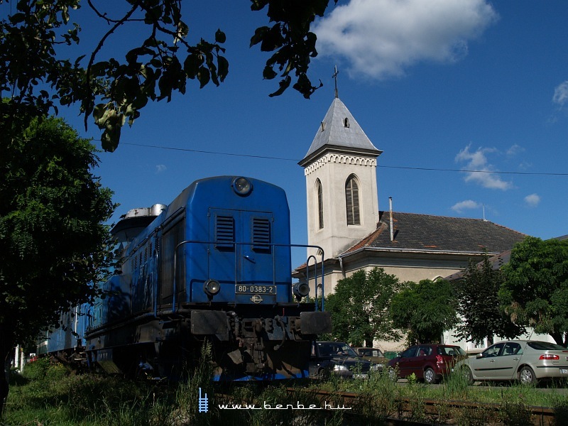 The Faur diesel locomotive 80-0383-2 street-running at Radauti photo