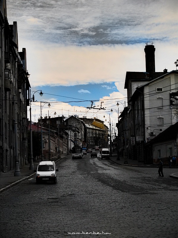 The trolleybus line heading up to the Austro-Hungarian old town of Chernovci photo