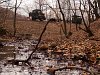 A Nagybörzsönyi Erdei Vasút C50 3737 Vetettfű és Füstös forrás között a Transzbörzsöny nagy szerpentinjén