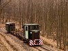 A Nagybörzsönyi Erdei Vasút C50 3737 Vetettfű és Füstös forrás között a Transzbörzsöny nagy szerpentinjén