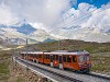 Egy ismeretlen Gornergratbahn (GGB) Bhe 4/6  Rotenboden és Gornergrat között, a háttérben a Matterhorn csúcsával