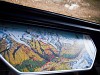 A Gornergratbahn útvonala a kocsik asztalkáin rajzolt térképen