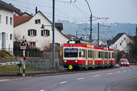 The Waldenburgerbahn BDe 4/4 15 seen between Oberdorf and Waldenburg