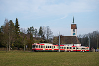 The Waldenburgerbahn BDe 4/4 17 seen between Niederdorf and Oberdorf Winkelweg
