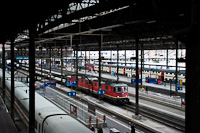 Two SBB Re 4/4 electric locomotives had arrived at Basel SBB hauling an InterCity train