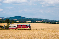 The ČD 705 913-2 seen between Dívčí Hrad and Slezsk Rudoltice