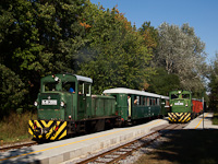 The Mk48,2002 is hauling a mixed passenger/freight train and Mk48,2009 is hauling a passenger train at Erdszlak