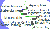 Samberg-Tunnel szolglati hely helye a trkpen
