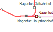Klagenfurt Hauptbahnhof szolglati hely helye a trkpen