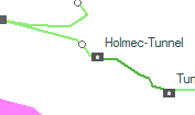 Holmec-Tunnel szolglati hely helye a trkpen