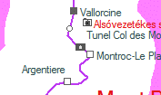 Tunel Col des Montets szolglati hely helye a trkpen