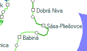 Sása-Pliešovce szolgálati hely helye a térképen