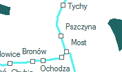 Pszczyna szolgálati hely helye a térképen