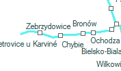Zebrzydowice szolgálati hely helye a térképen