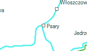 Psary szolgálati hely helye a térképen